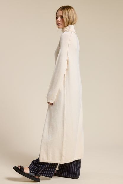 Tommie Turtleneck Tunic Sweater Dress- Ecru