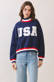 USA Mockneck- Navy