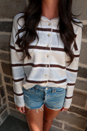 Bennett Striped Soft Cardigan- Cream/Multi