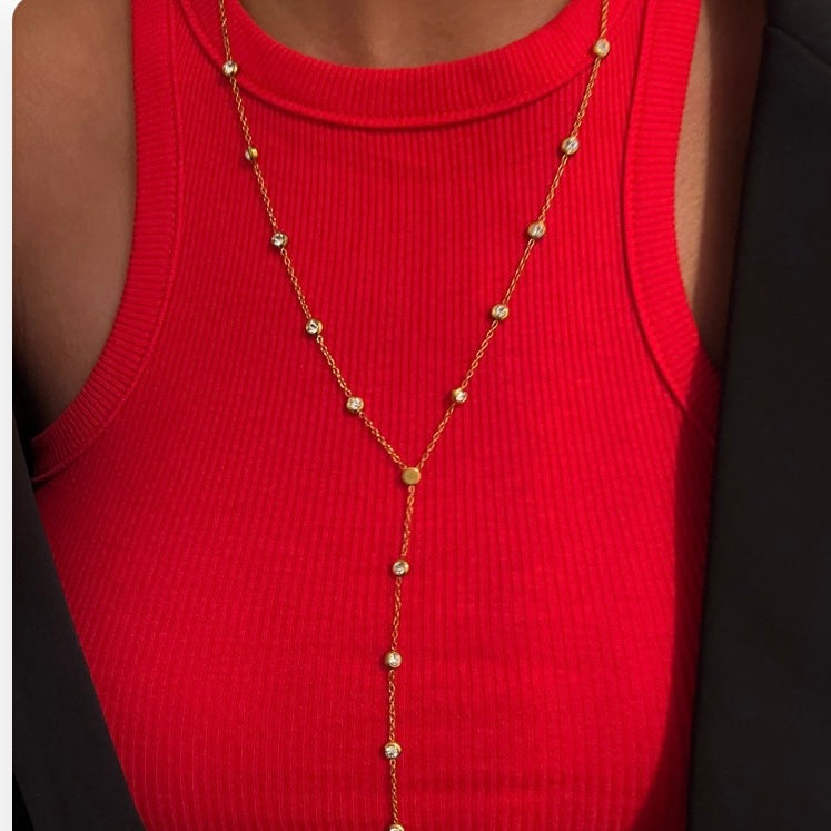 Layered Y Diamond Necklace