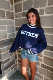 Southern Varsity Mockneck Sweatshirt- Navy