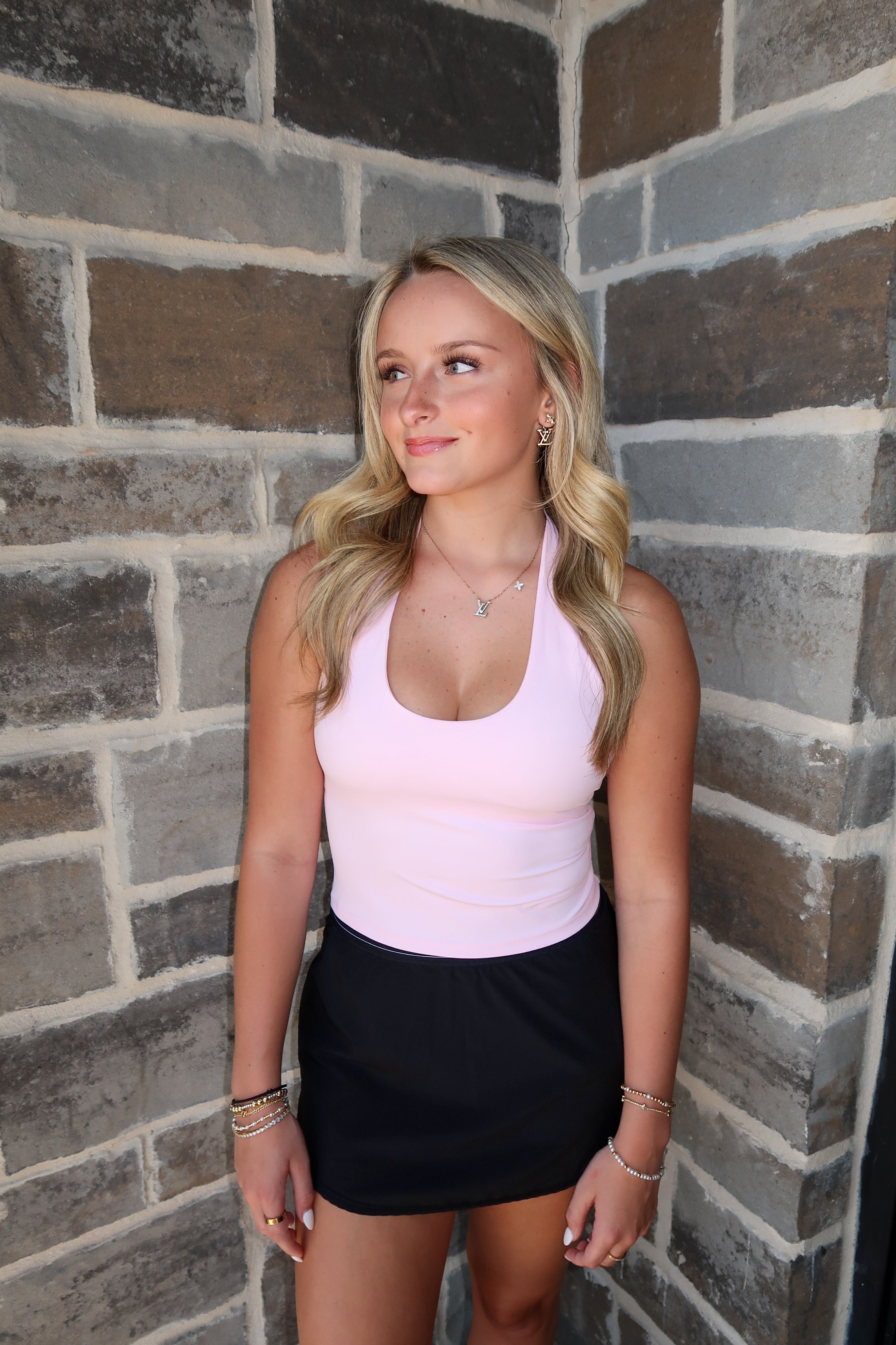 Strawberry Milk Athletic Halter Top- Pink