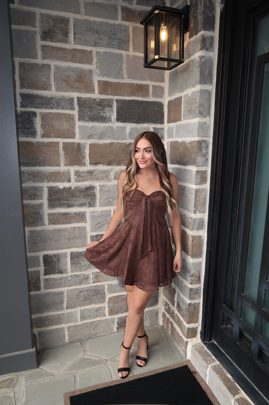 Lola Mini Dress- Chocolate