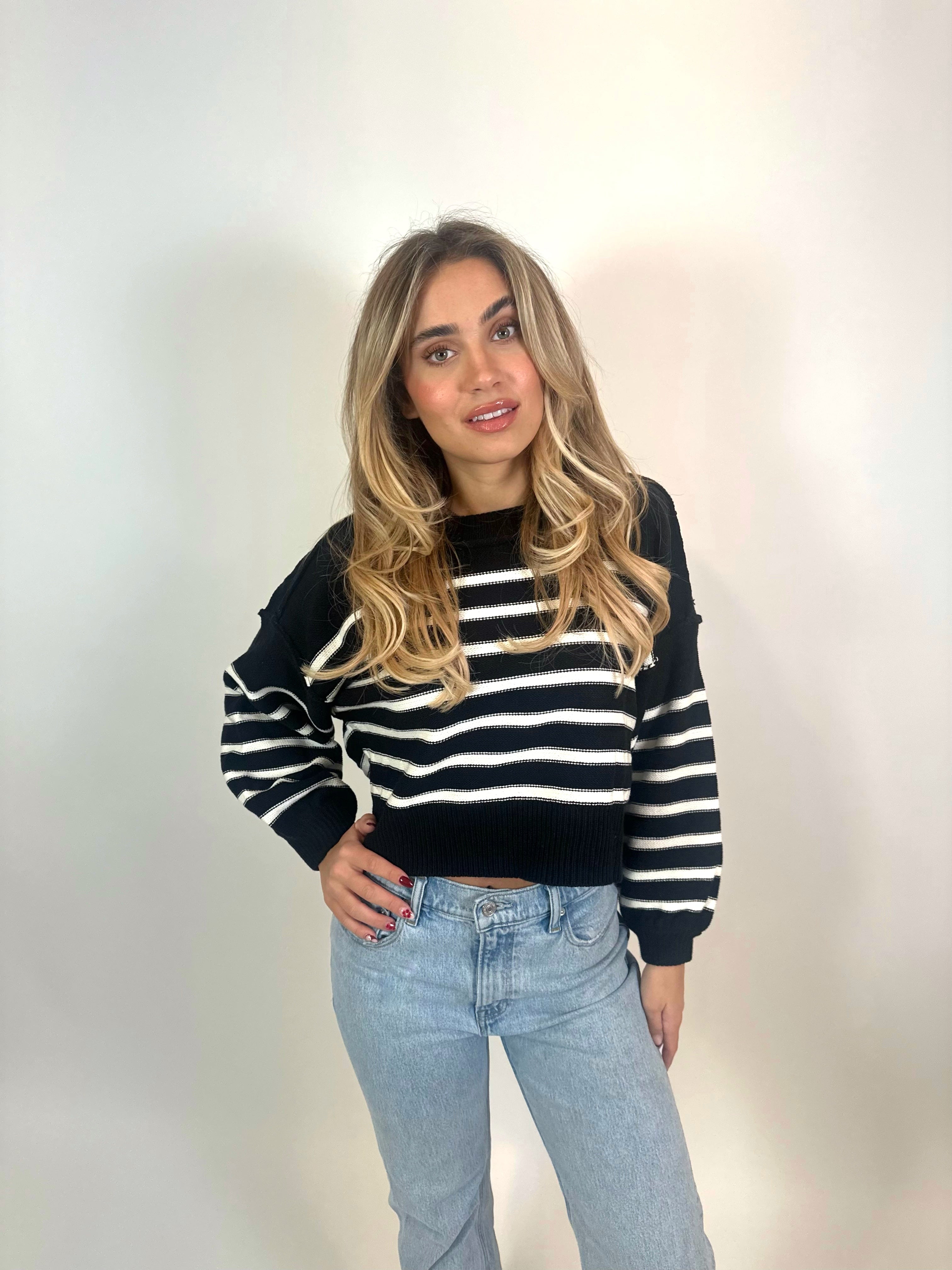 Emersyn Oversized Stripe Knit Sweater