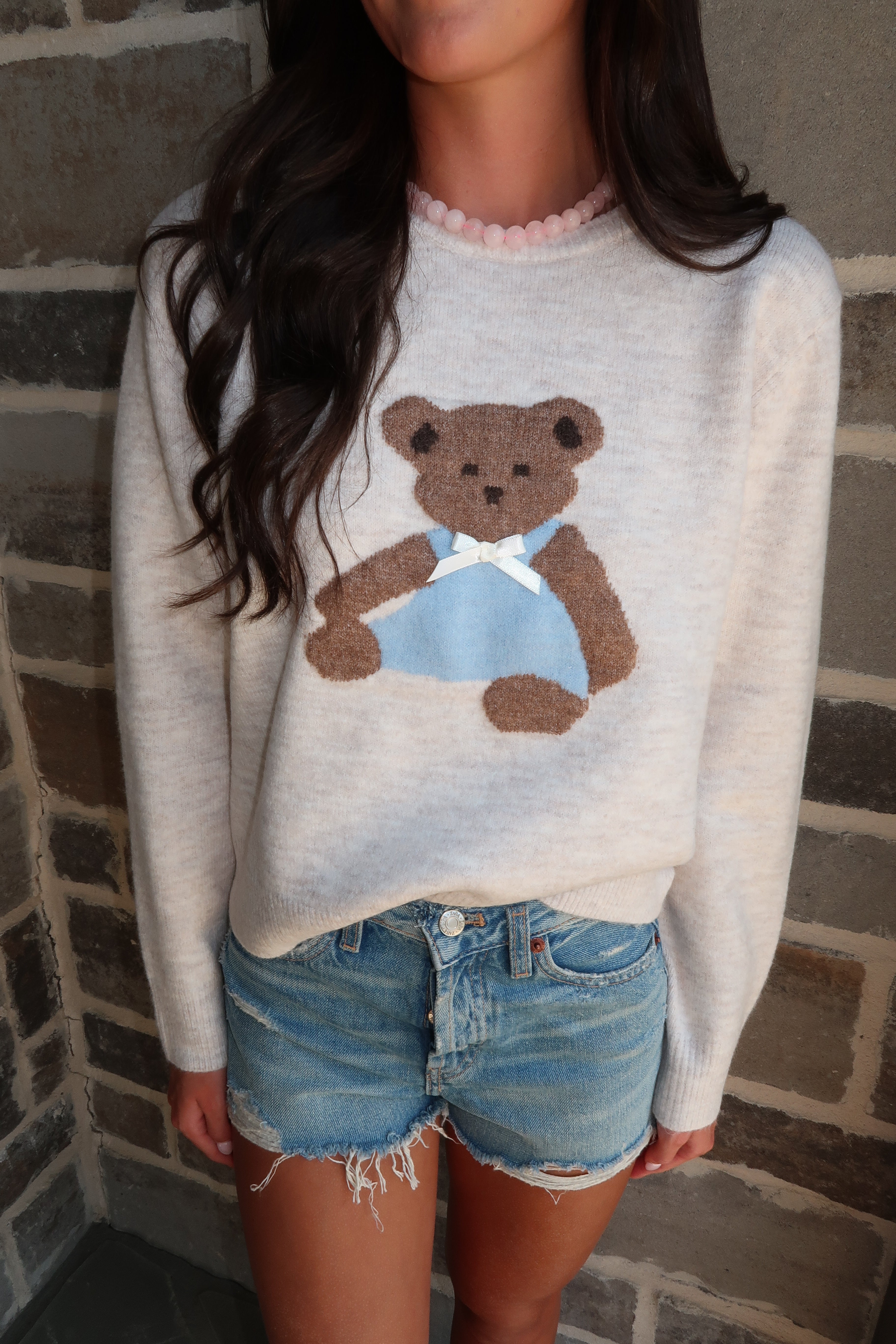 Bowie Bear Sweater- Cream