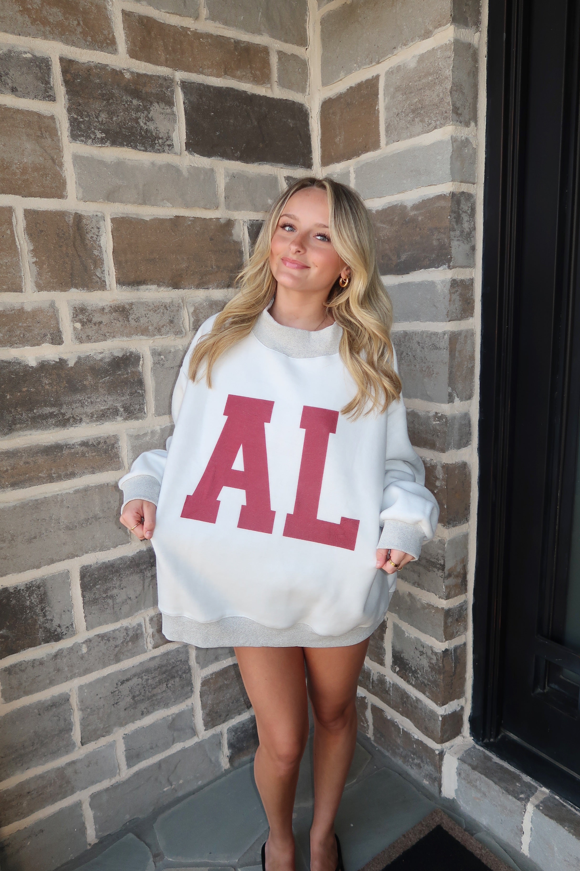 Alabama Reversible Mockneck Sweatshirt- Grey