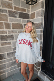 Alabama Reversible Mockneck Sweatshirt- Grey