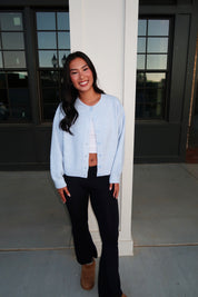 Briar Button Up Cardigan- Baby Blue