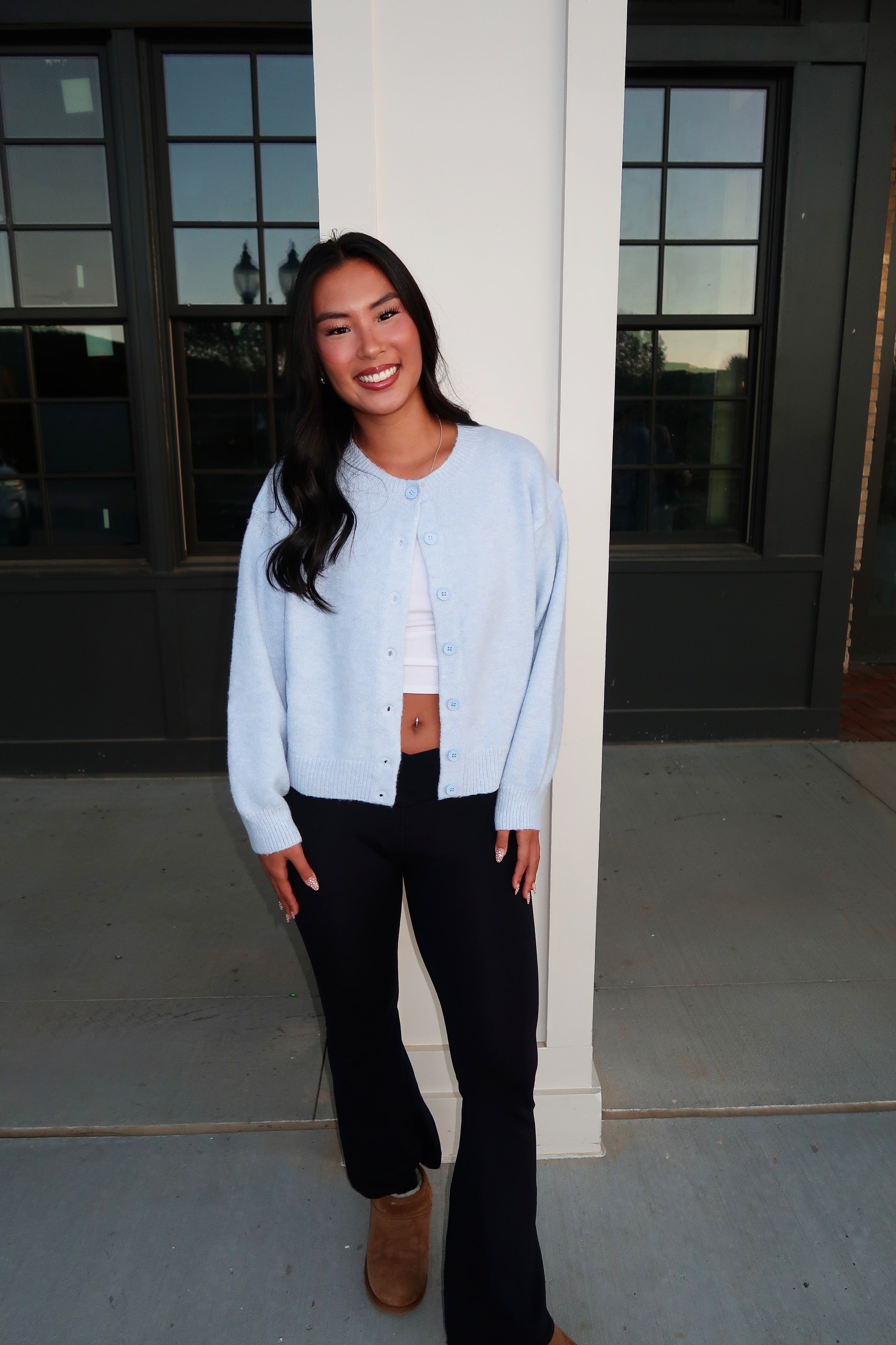 Briar Button Up Cardigan- Baby Blue