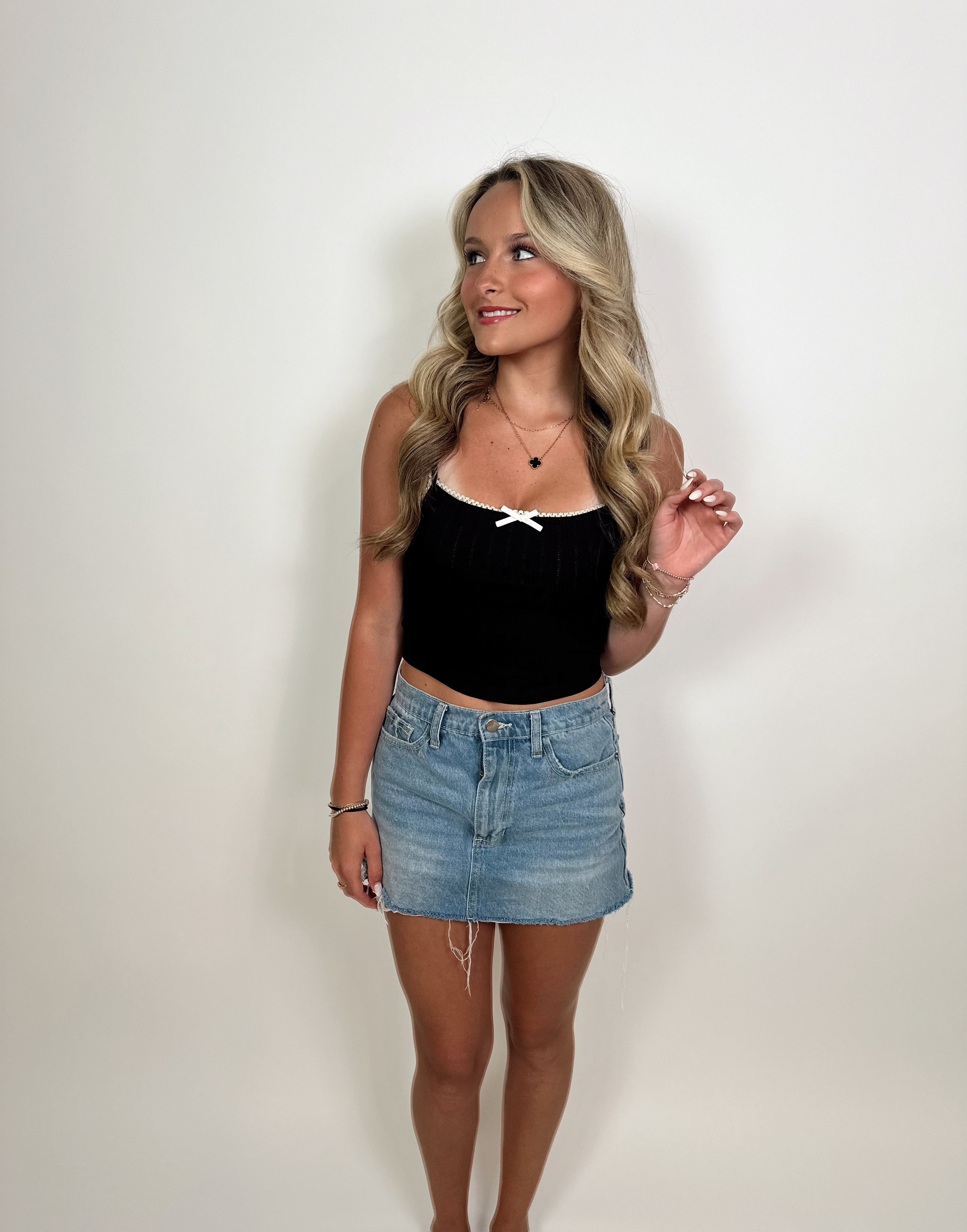 Rikki Cami Crop Top- Black