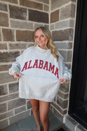 Alabama Reversible Mockneck Sweatshirt- Grey