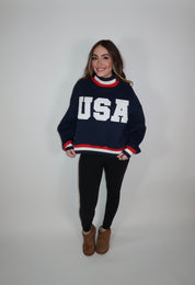 USA Mockneck- Navy
