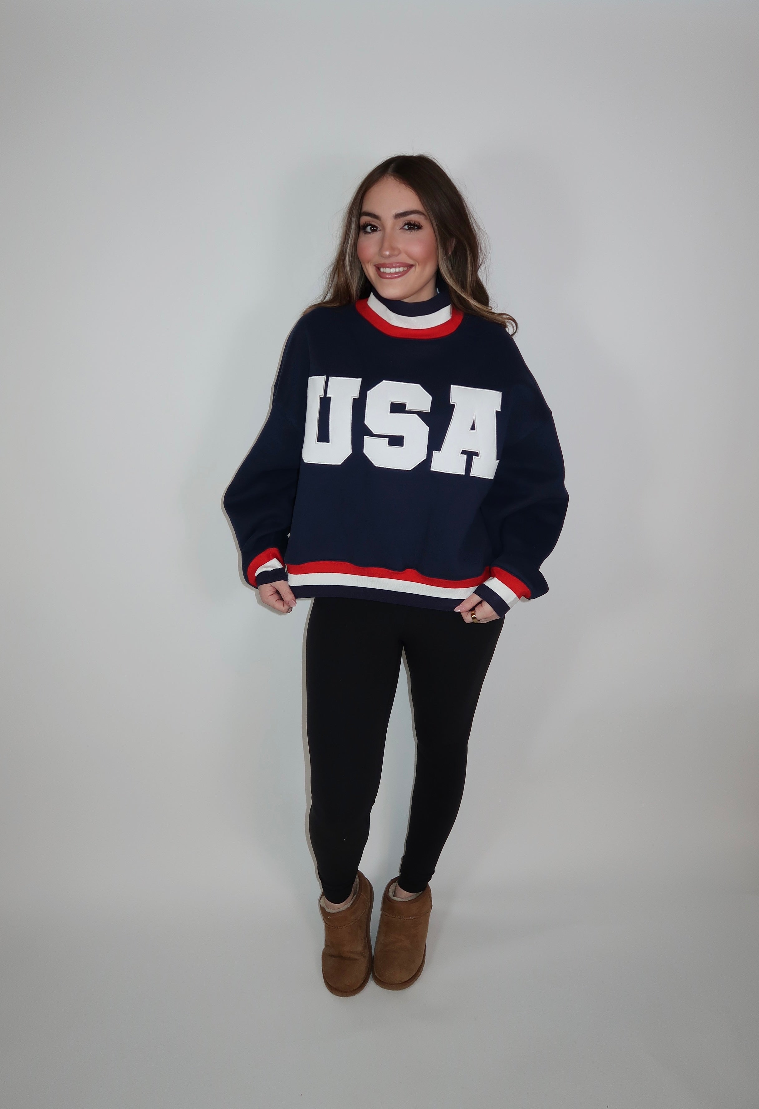 USA Mockneck- Navy