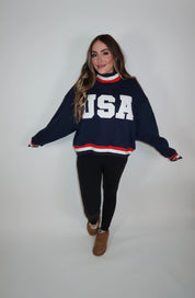 USA Mockneck- Navy