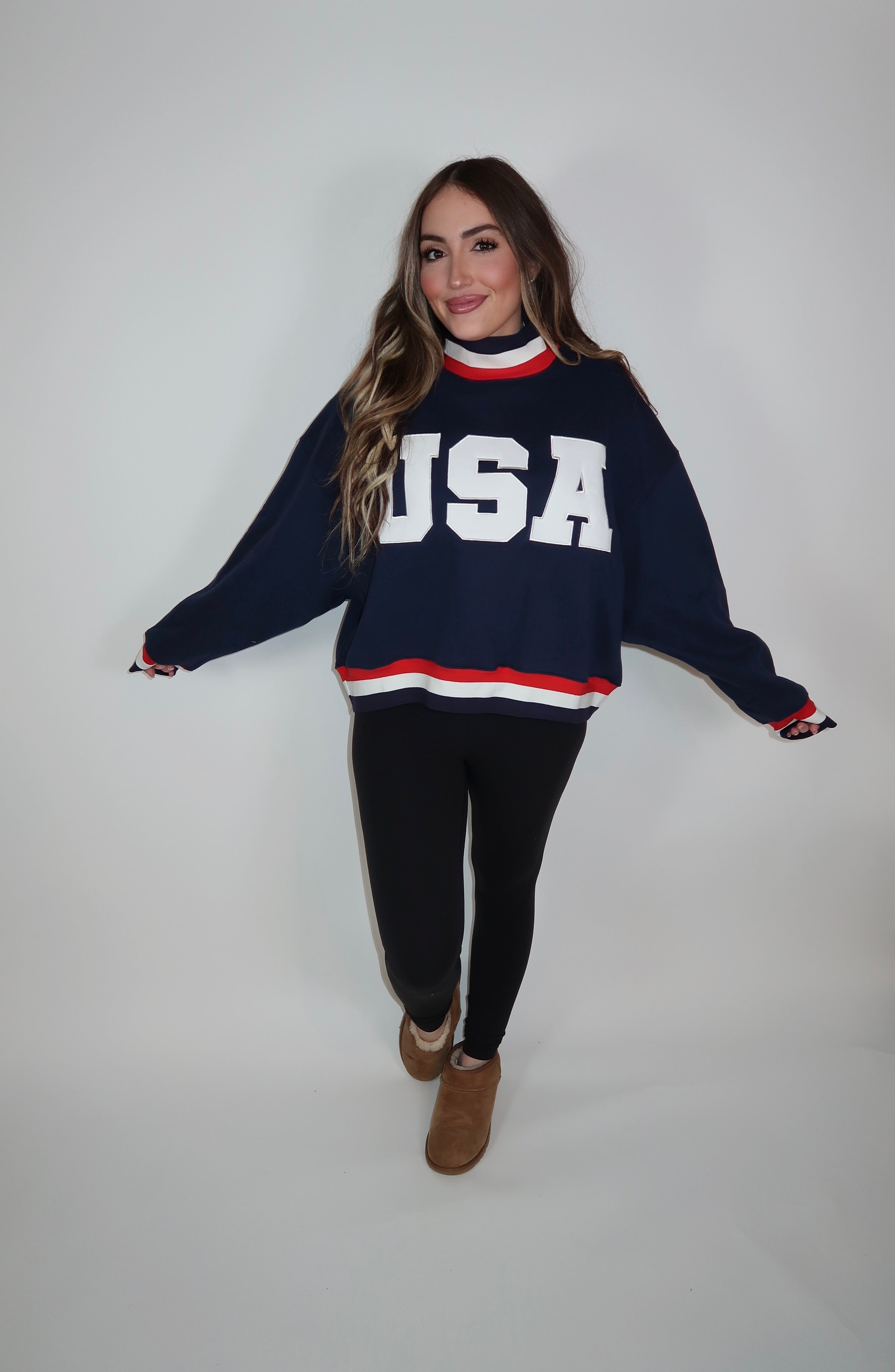 USA Mockneck- Navy