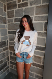 Bowie Bear Sweater- Cream