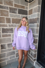 Jesus Embroidered Mockneck Sweatshirt- Lavender