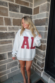 Alabama Reversible Mockneck Sweatshirt- Grey