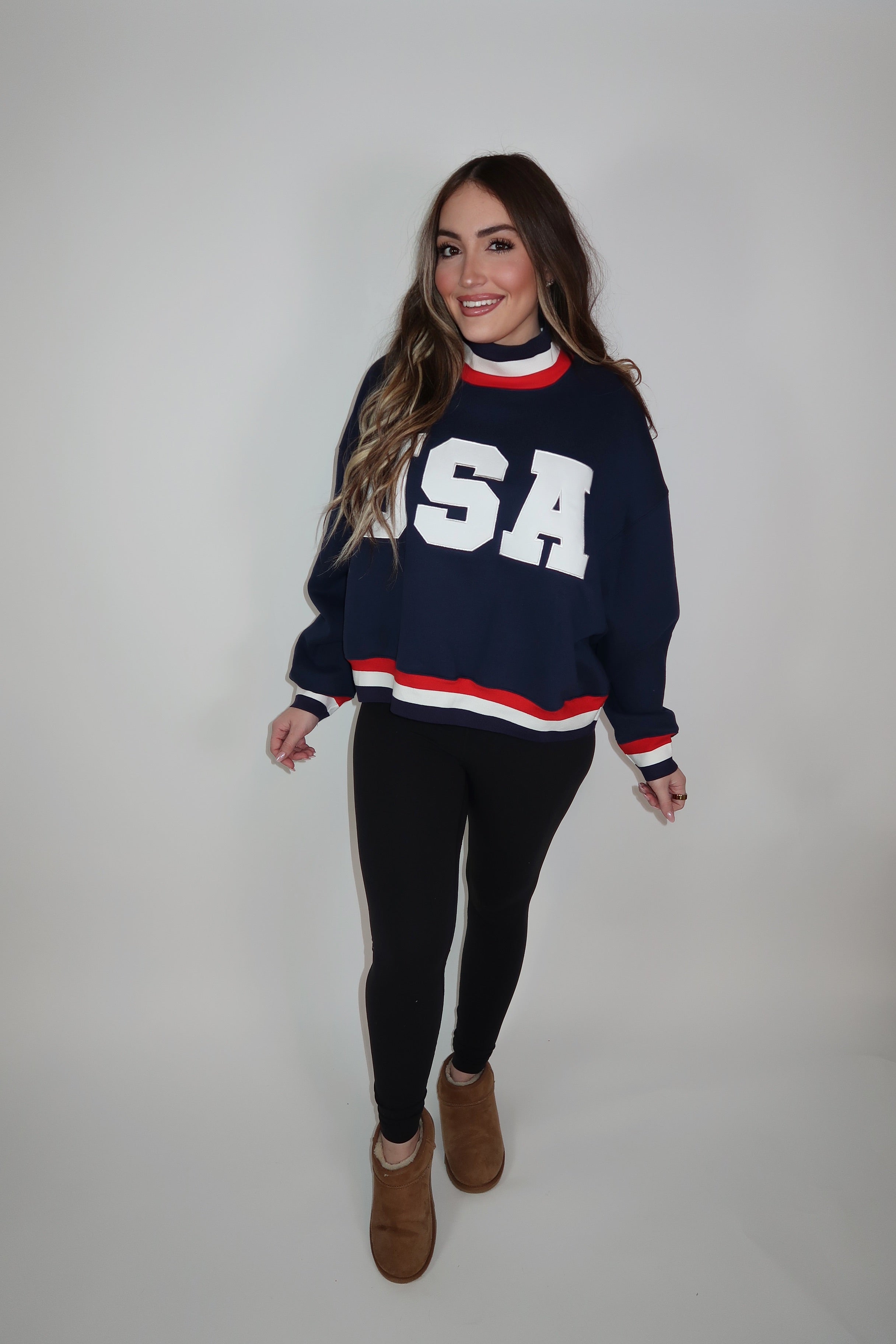 USA Mockneck- Navy