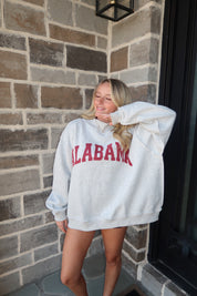 Alabama Reversible Mockneck Sweatshirt- Grey
