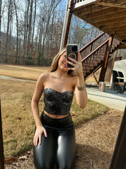 Jevenee Sequined Corset Top