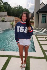 USA Mockneck- Navy