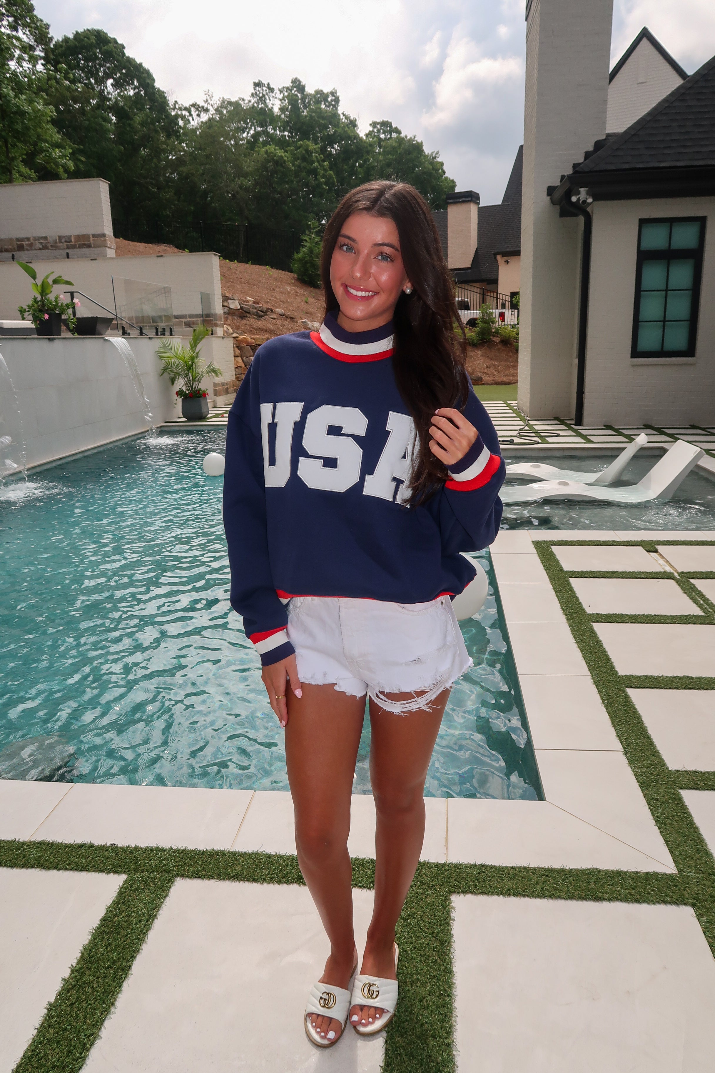 USA Mockneck- Navy
