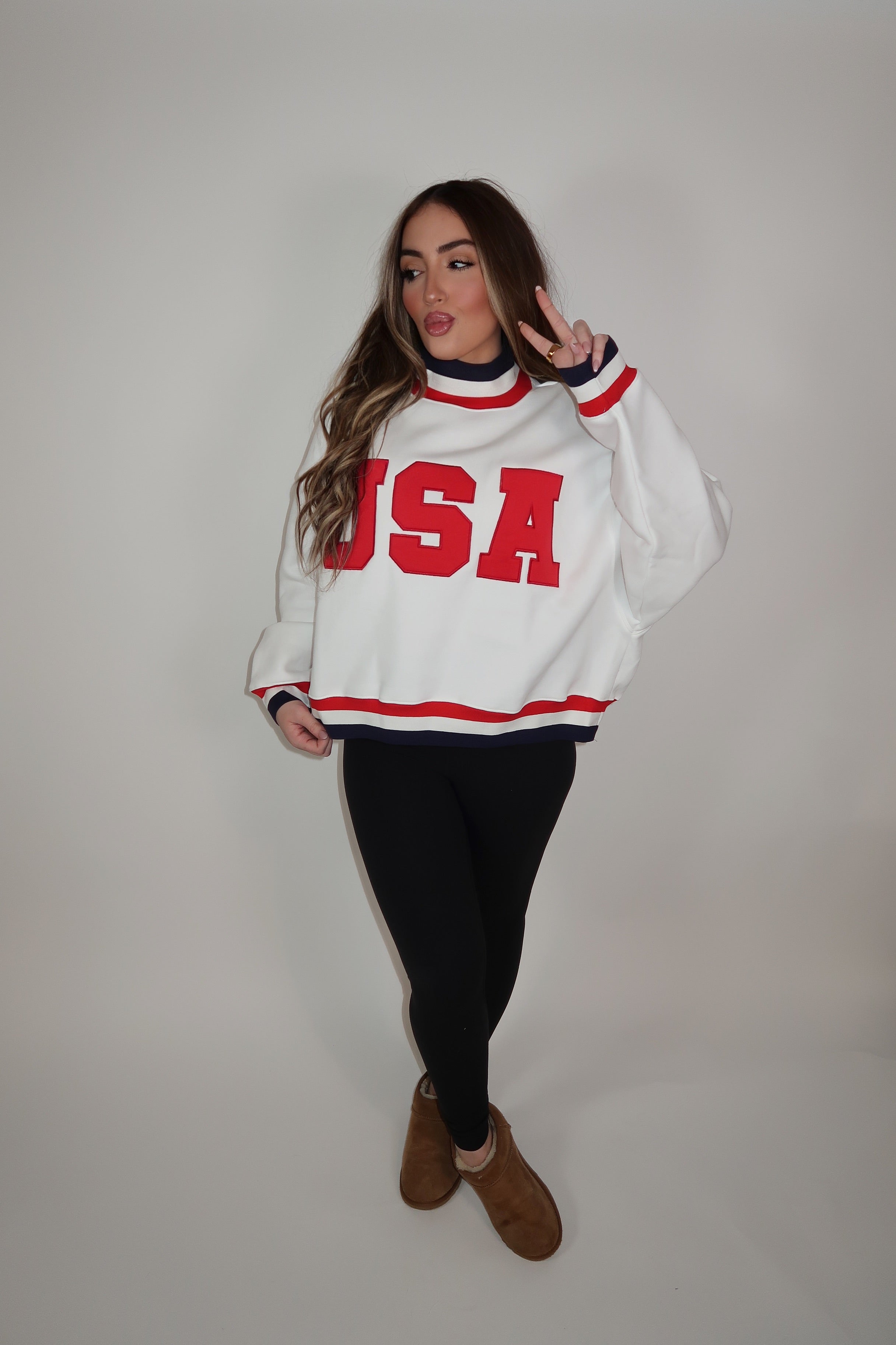 USA Mockneck- White