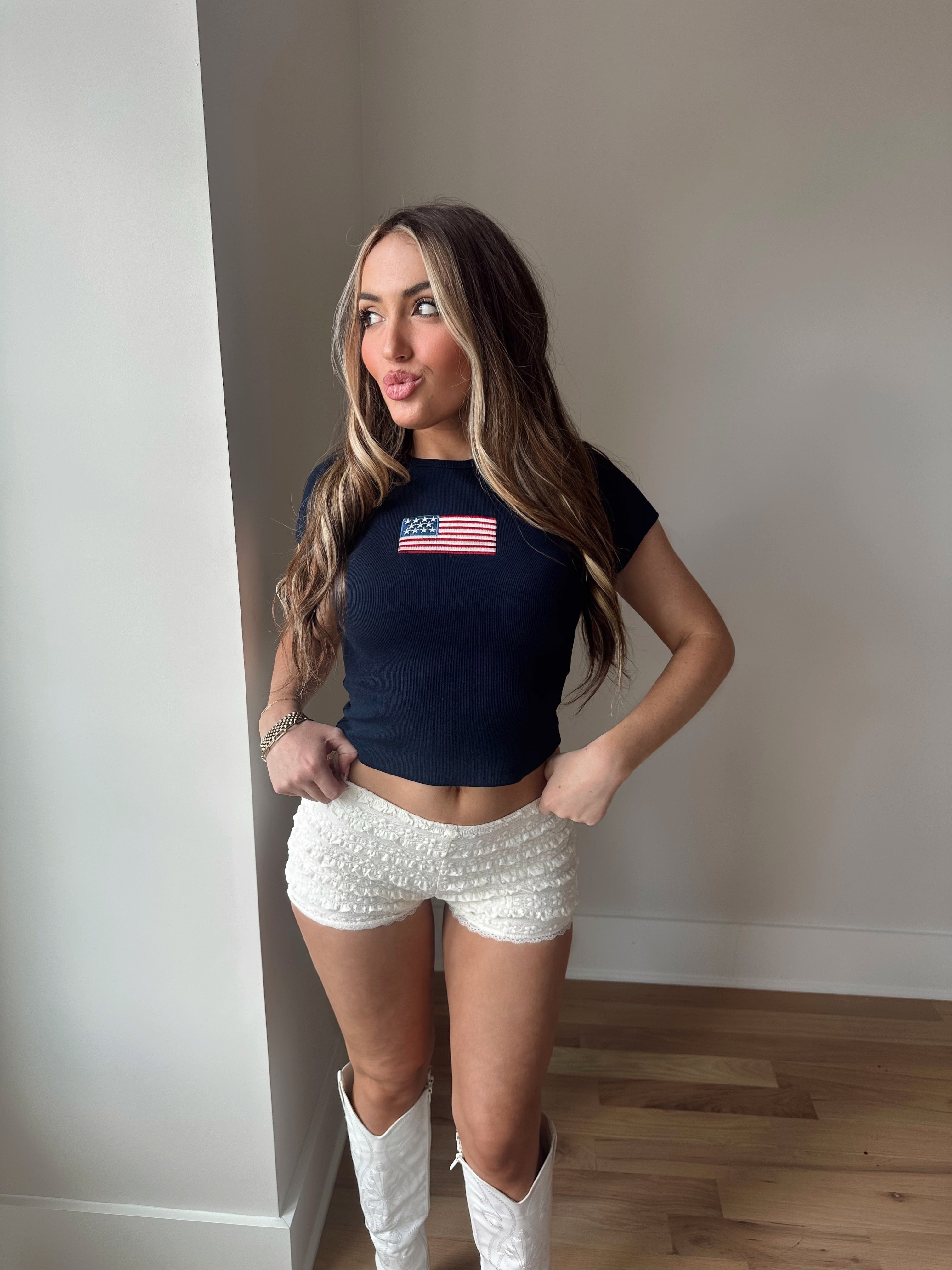 Soft Launch Lace Micro Shorts- White