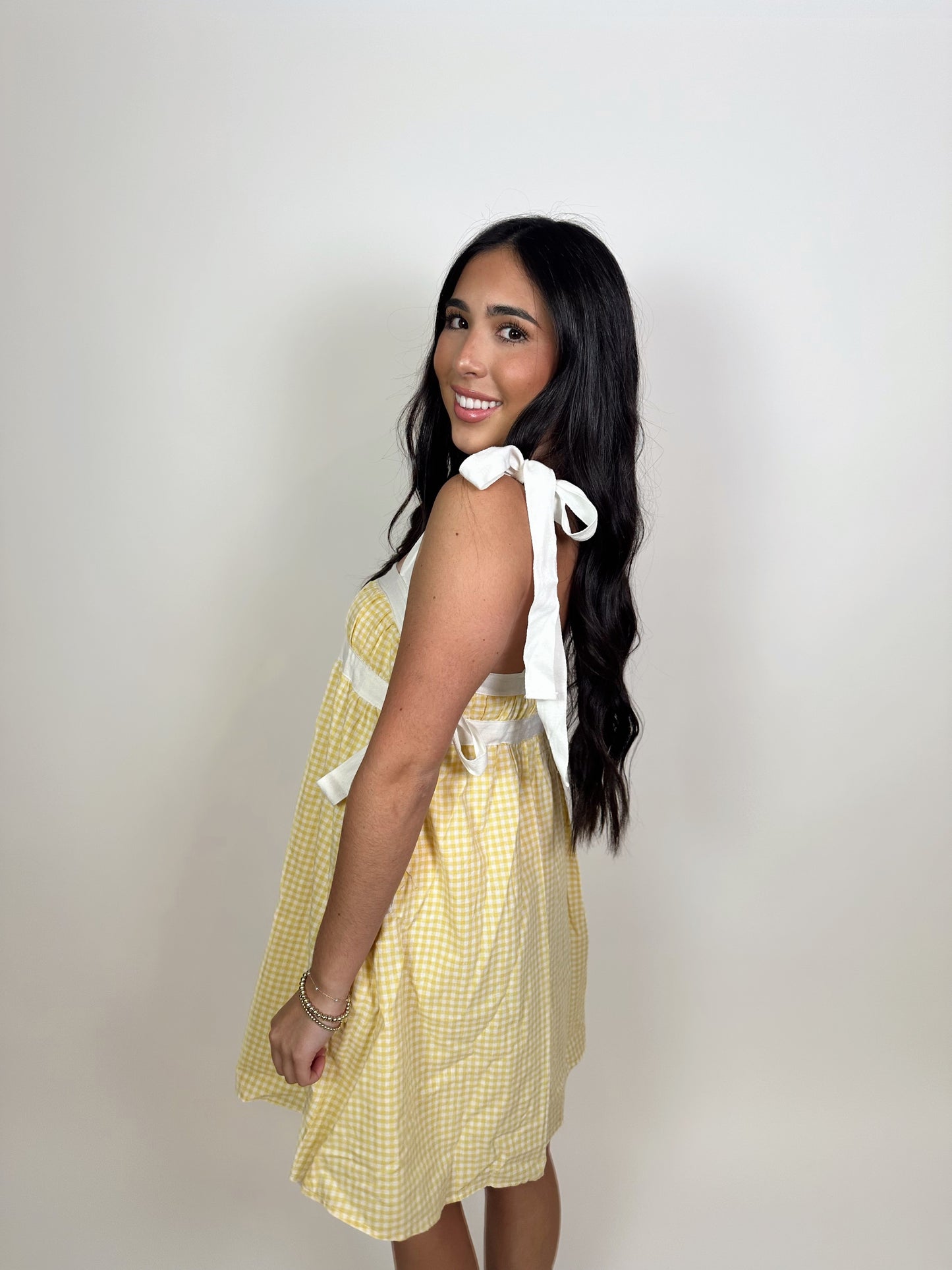 High Tea Babydoll Dress- Yellow