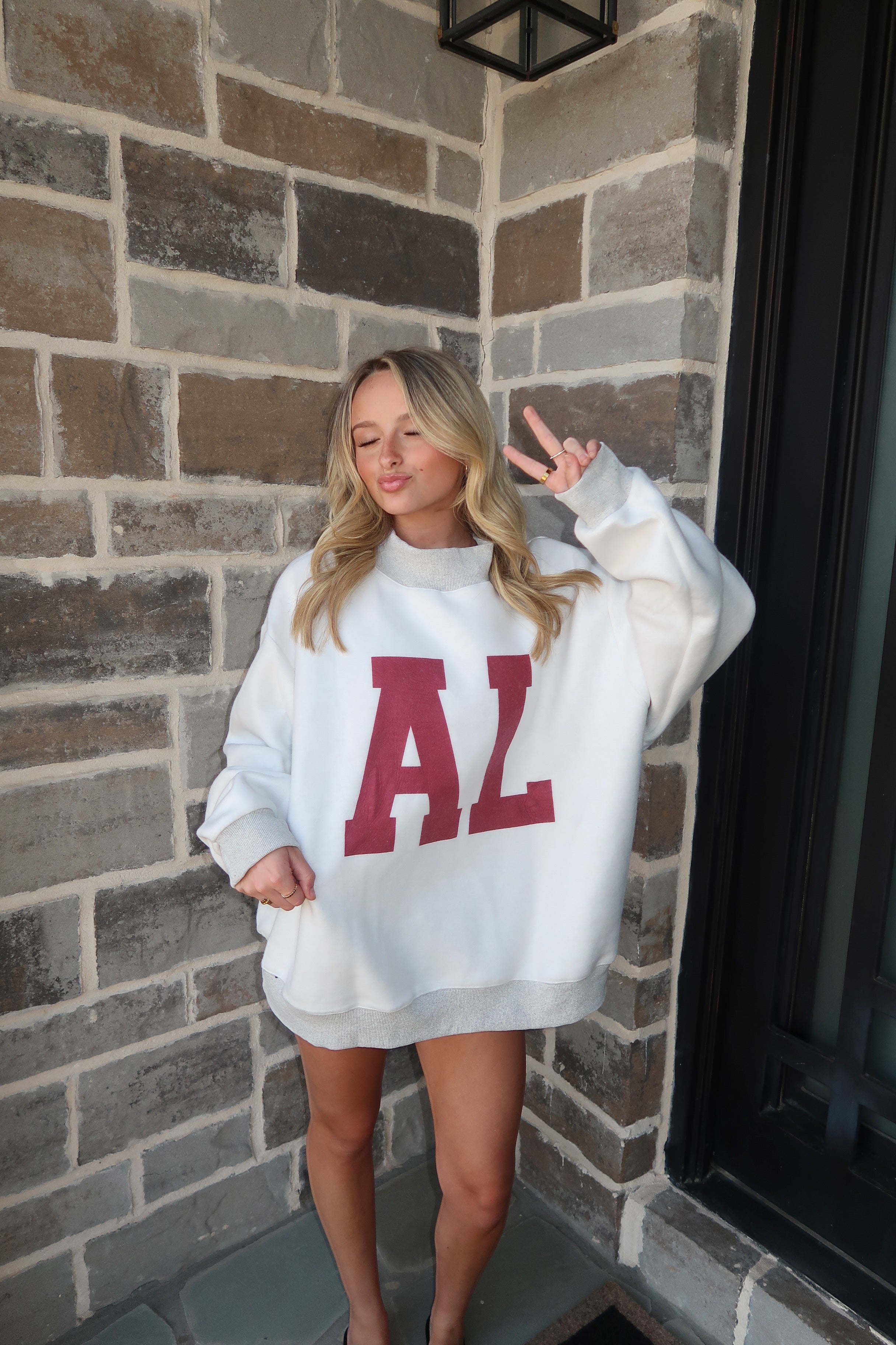 Alabama Reversible Mockneck Sweatshirt- Grey
