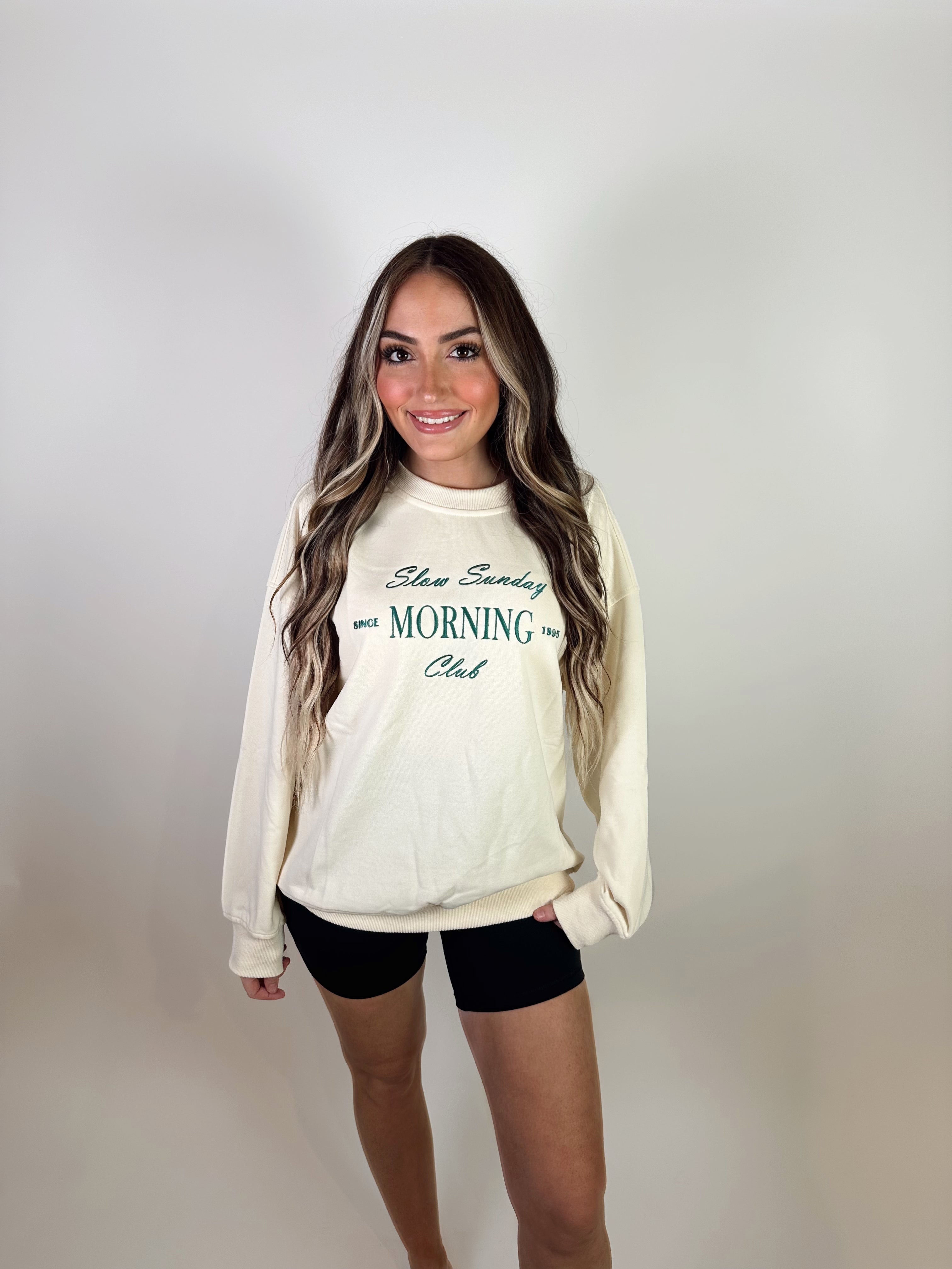 Slow Sunday Crew Neck- Cream