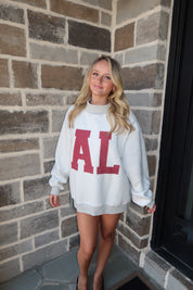 Alabama Reversible Mockneck Sweatshirt- Grey
