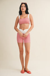 Cherry Picnic Athletic Set- Red Gingham