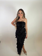 Carra Floral Maxi Dress- Black Velvet