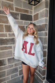 Alabama Reversible Mockneck Sweatshirt- Grey