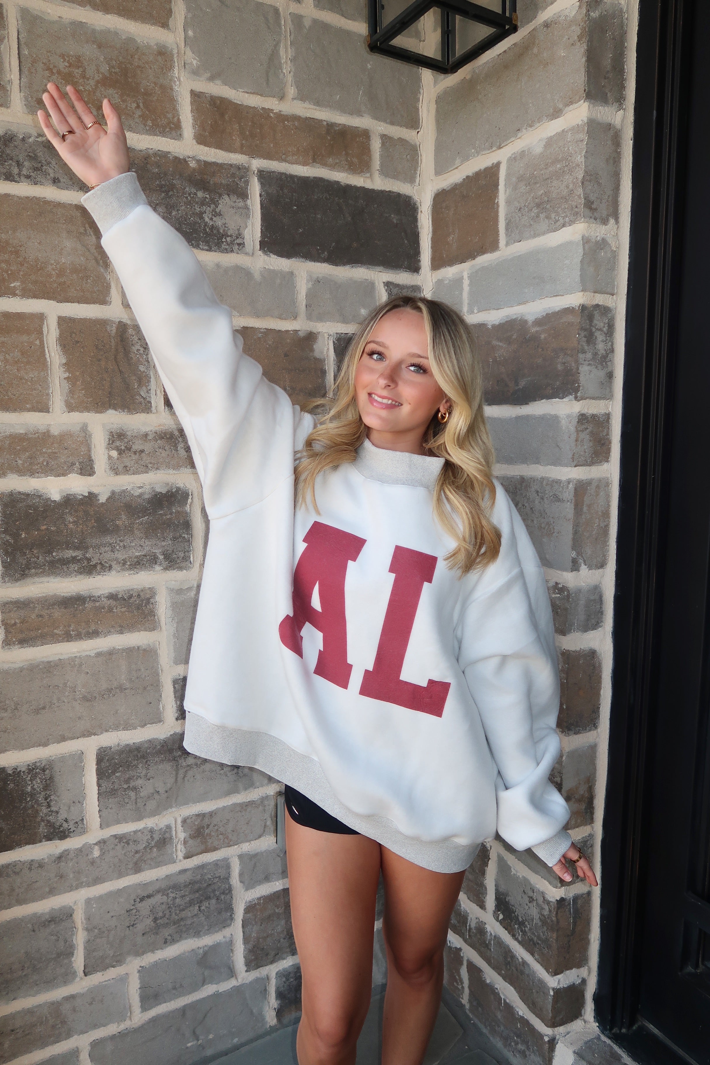 Alabama Reversible Mockneck Sweatshirt- Grey