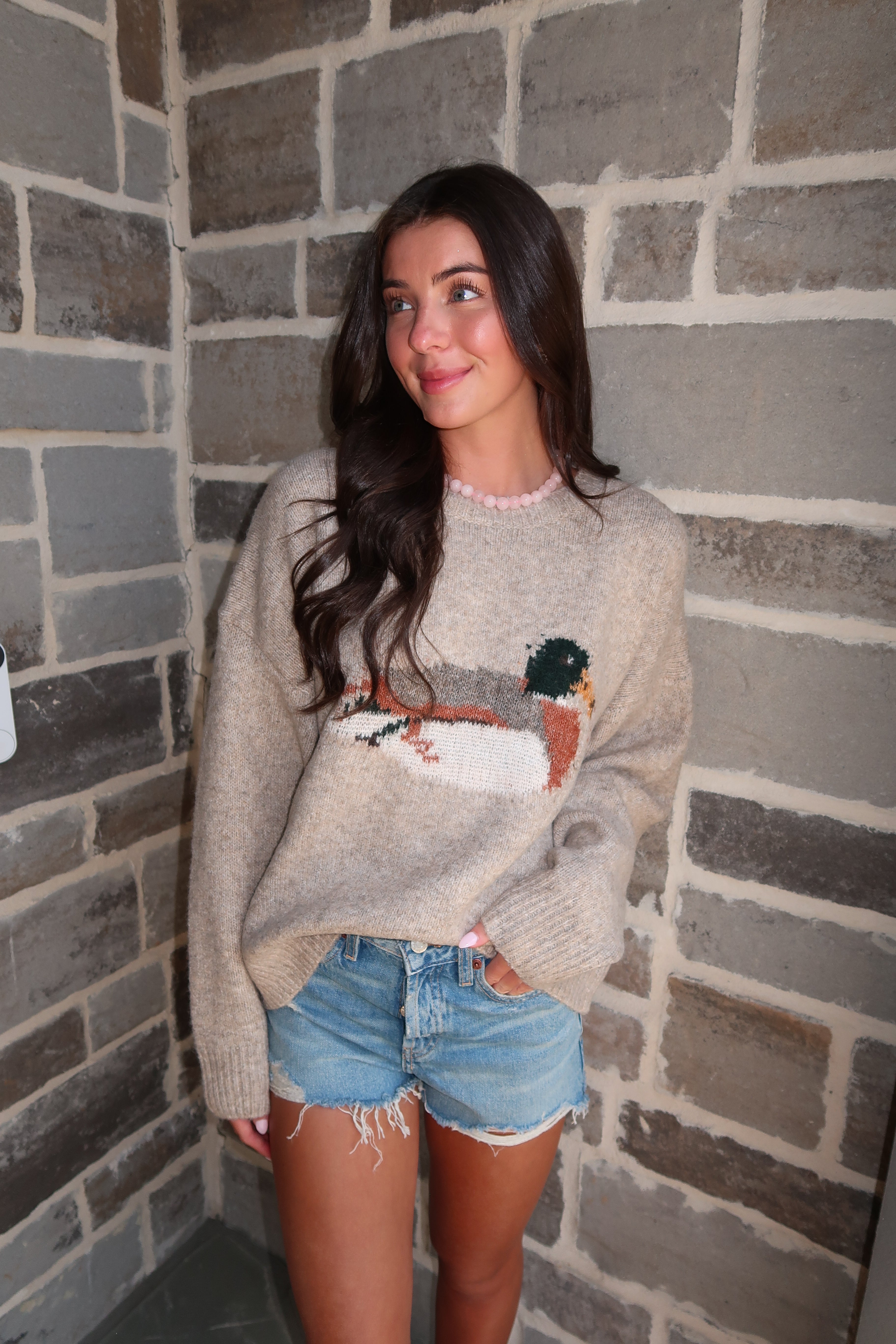 Duck Knit Sweater- Sand