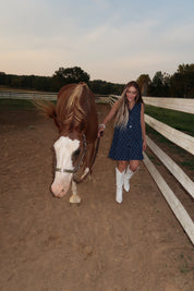 Auden Detailed Denim Dress- Dark Denim