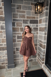 Lola Mini Dress- Chocolate