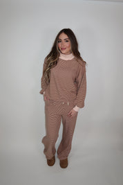 Hazel Mockneck Stripe Set- Rust
