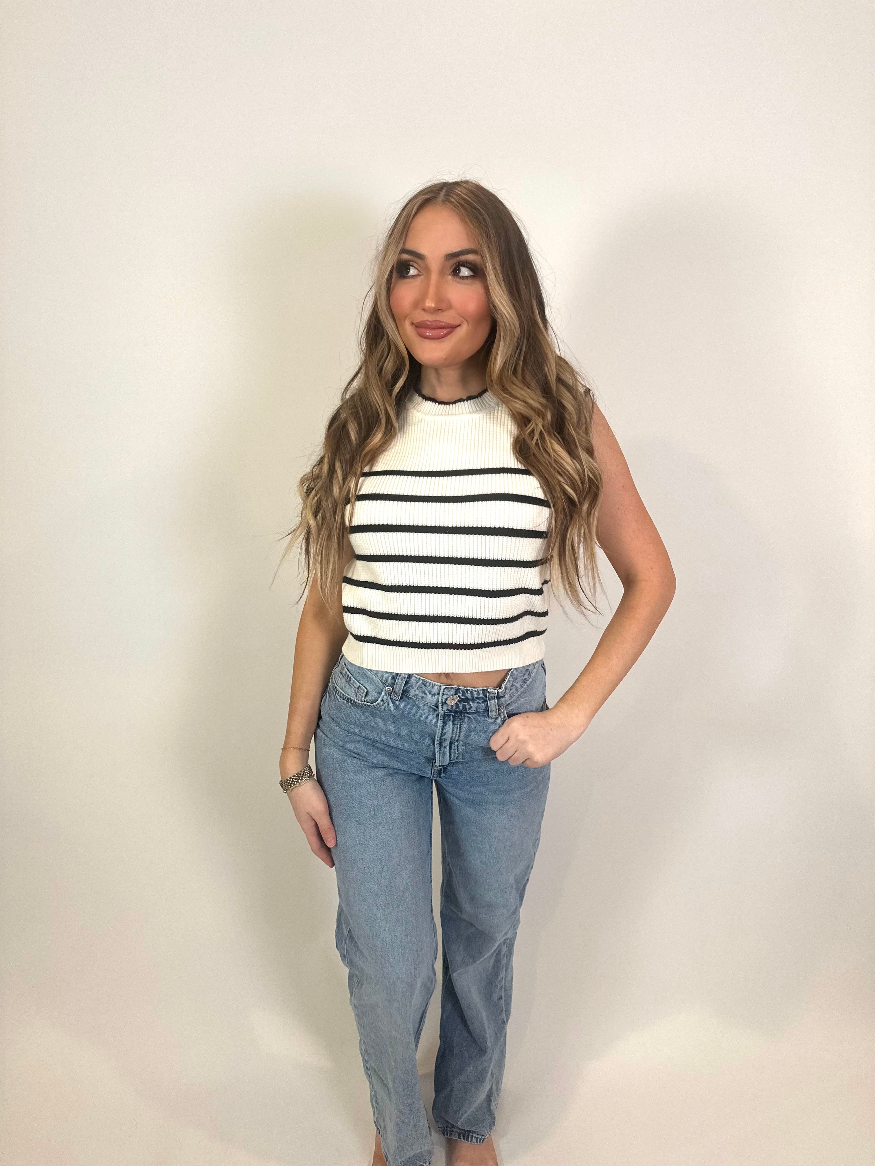 Celeste Stripe Sweater Vest