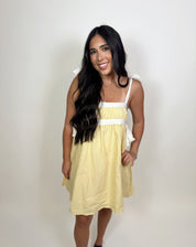 High Tea Babydoll Dress- Yellow