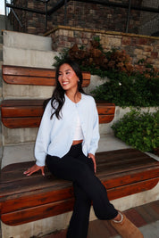 Briar Button Up Cardigan- Baby Blue