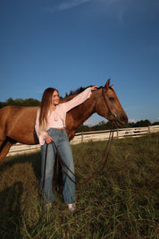 Alice Open Knit Tie Front Shrug- Baby Pink
