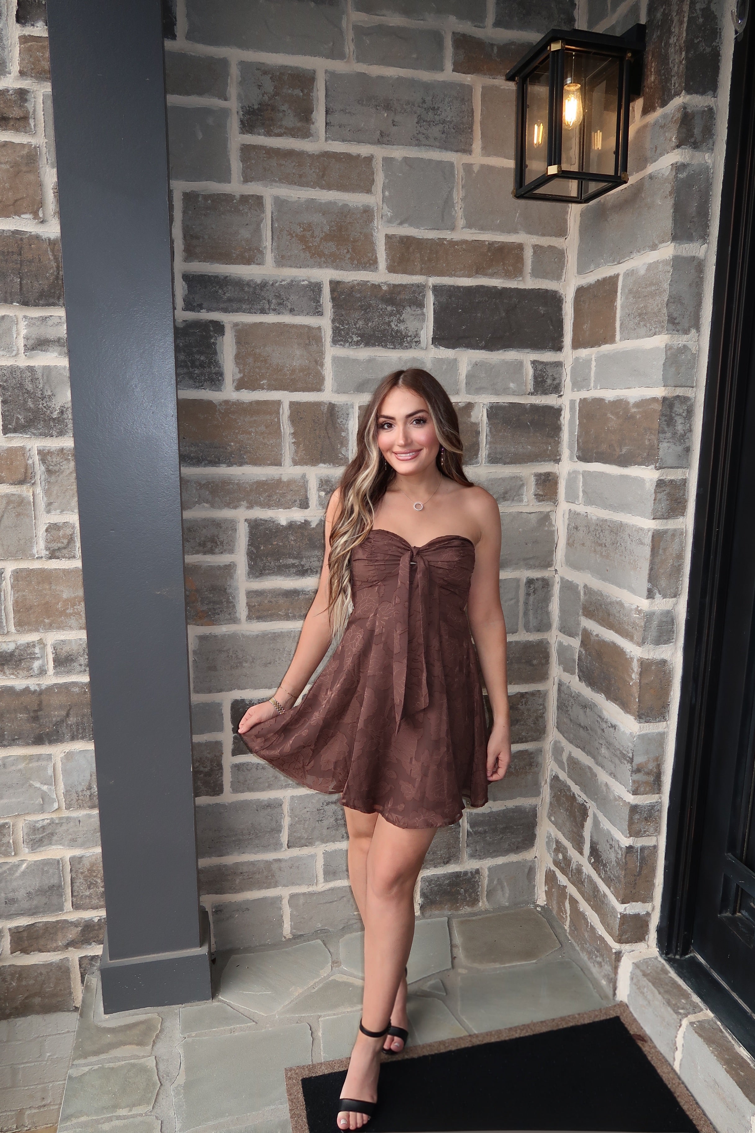 Lola Mini Dress- Chocolate