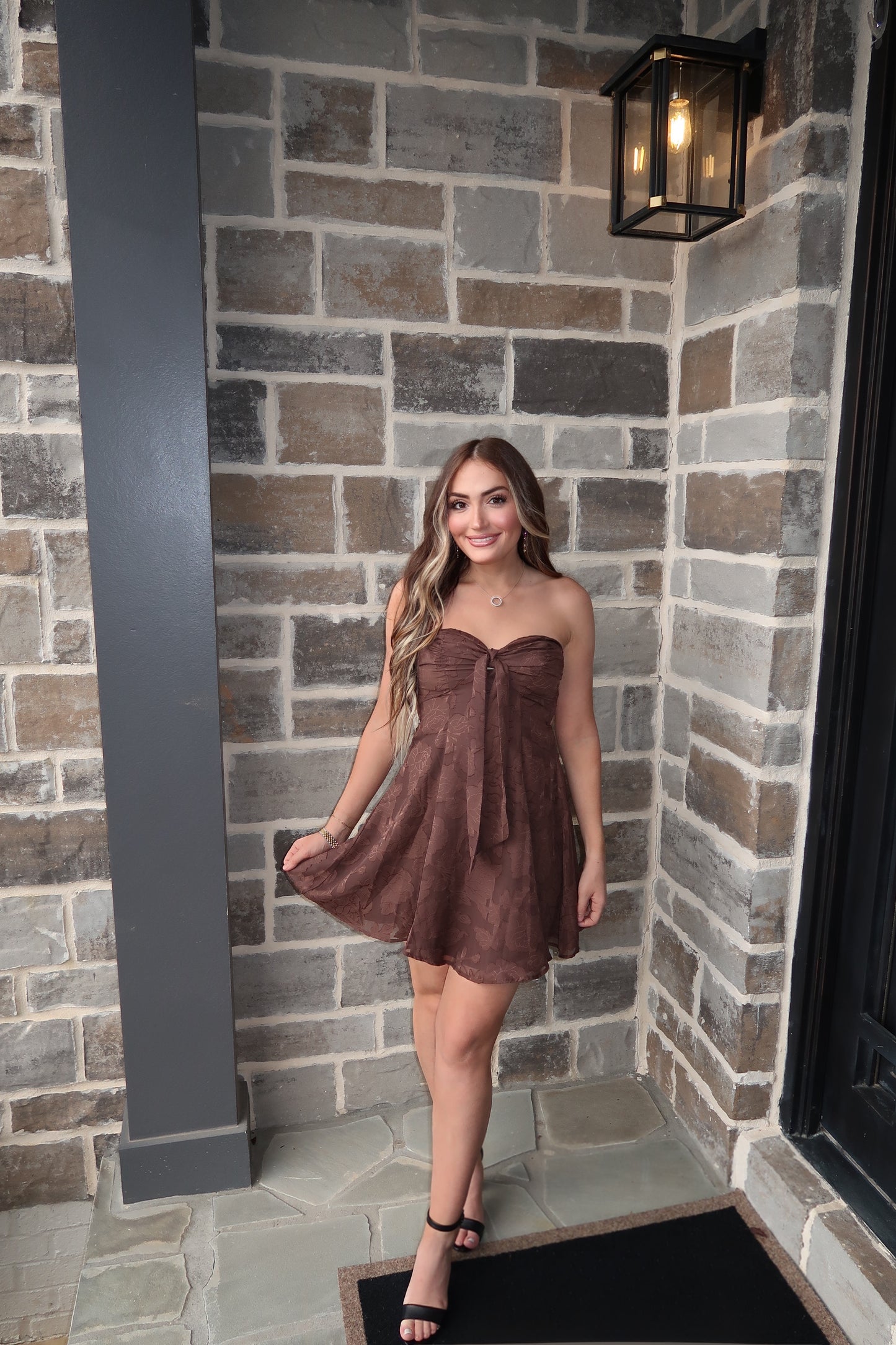 Lola Mini Dress- Chocolate