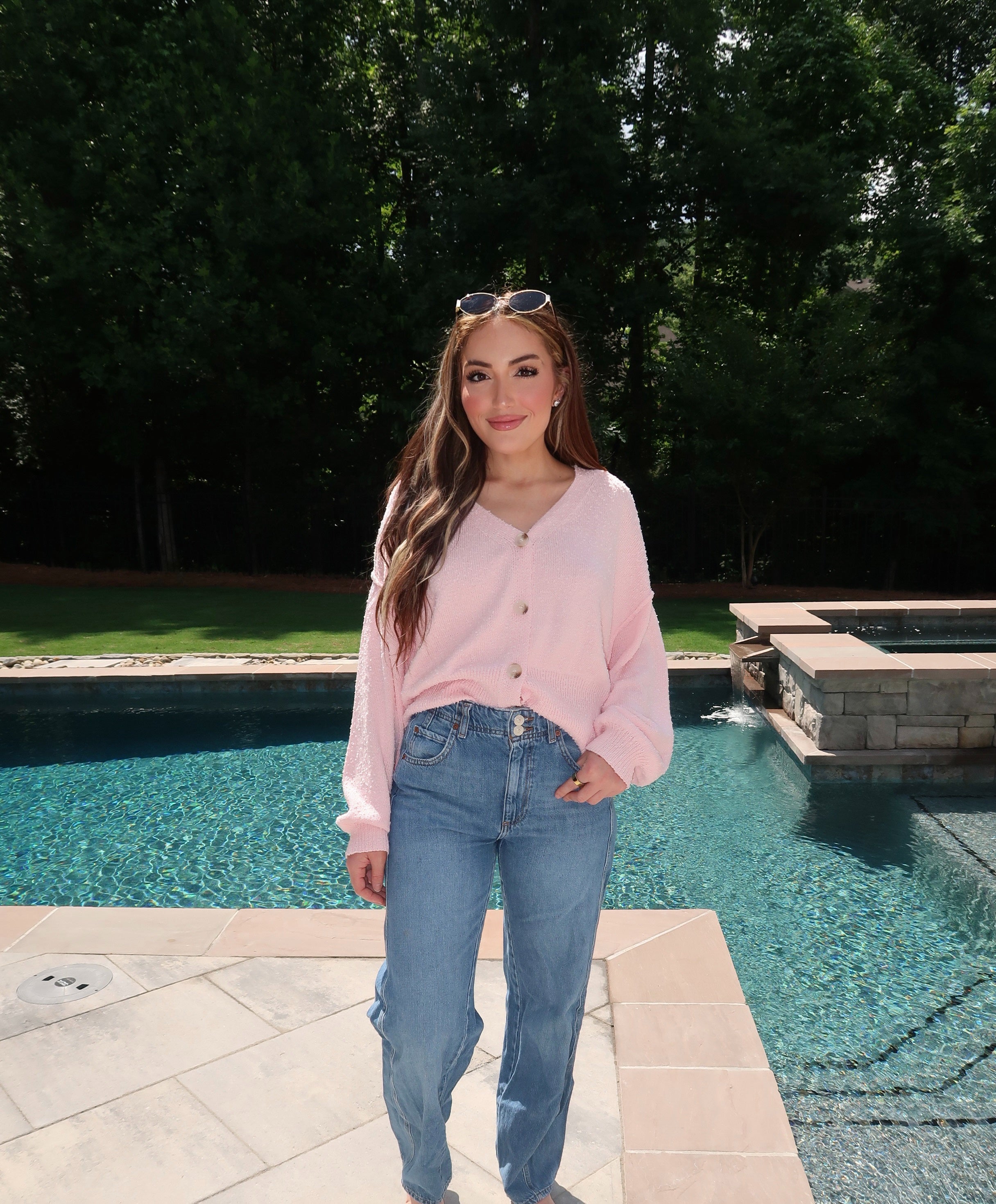 Tatum Oversized Knit Sweater- Light Pink