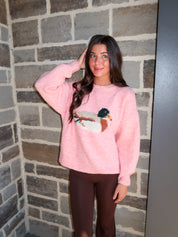 Duck Knit Sweater- Pink
