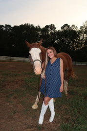 Auden Detailed Denim Dress- Dark Denim